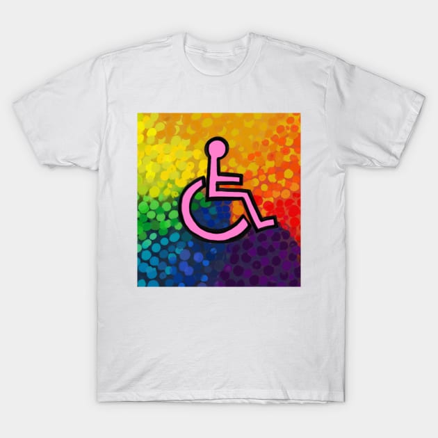 Rainbow Wheelchair Accessibility T-Shirt by annieelainey